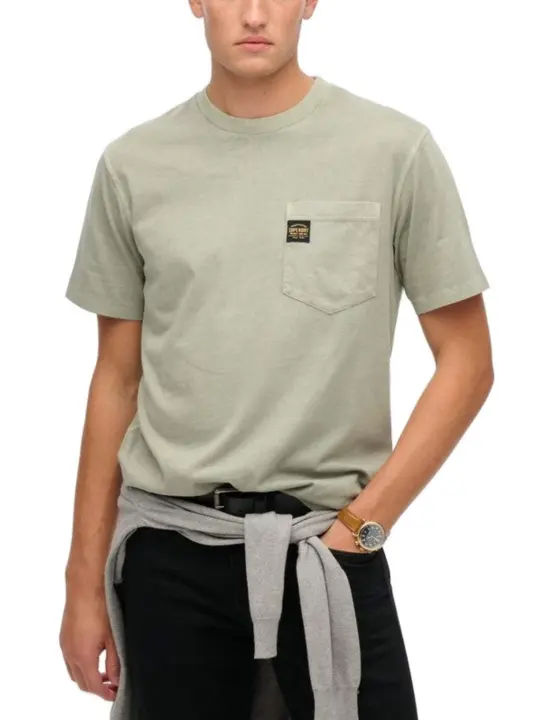 Camiseta Superdry con bolsillo verde manga corta para hombre - 1