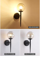 Lámpara De Pared Sférica De Vidrio Para Dormitorio Y Estudio Luz De Noche Simple En Oro Y Negro Estilo Nórdico Moderno - details 10