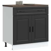 vidaXL Mueble bajo de cocina porto alto brillo en color Blanco brillante/Roble Sonoma/Blanco y más | almacenamiento funcional diseño moderno para baño dormitorio sala - details 6