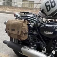 Bolsas De Sillín Para Motocicleta Negras Impermeables De Lona Con Cera De Aceite Bolsas Laterales Para Motocicleta Equipaje De Herramientas - details 5