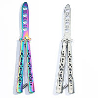 Cuchillo De Práctica Plegable Butterfly Knife Portátil De Acero Inoxidable Herramienta De Entrenamiento Para Juegos Al Aire Libre Sin Hoja - details 6