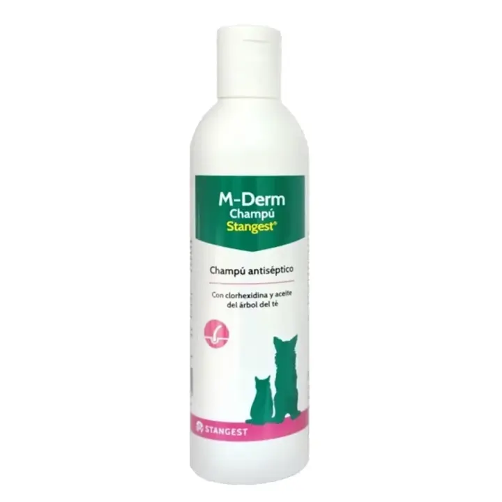 M-Derm Champú 250 ml antiséptico para perros y gatos Stangest - 1