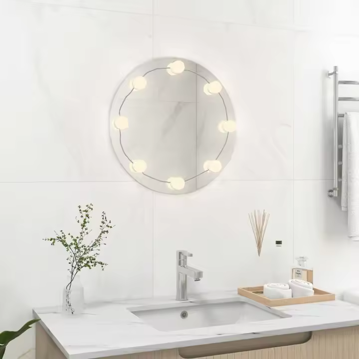 vidaXL Espejo de Pared con Luces LED Redondo de Vidrio Pasillo Cuarto de Baño Dimensiones Φ 30 cm,  Φ 40 cm,  Φ 50 cm y mas - 1