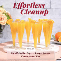 5PCS Creativos Flutes De Champán Plásticos Desechables Con Polvo De Oro Y Pierna Alta Para Bodas Y Fiestas Copas De Vino De Coctel Ecológicas - details 9