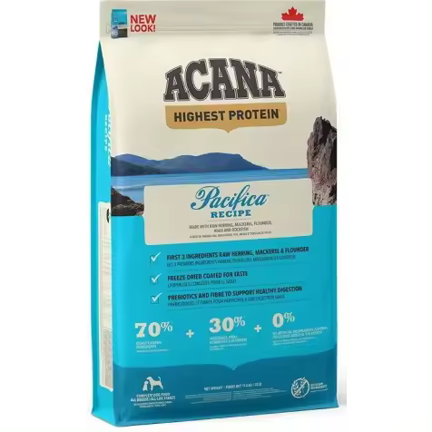 Acana Pacífica | Pienso premium sin cereales para perros adultos, elaborado en Canadá con ingredientes locales. 70 % de pescado salvaje y 30 % de fruta, verdura y extractos vegetales. Con proteínas naturales. | 11.4 Kg - 1