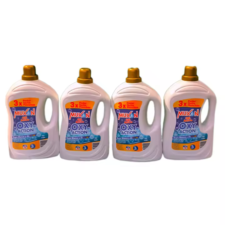 DETERGENTE GEL ACTIVO  OXY ACTION CON SUAVIZANTE,LIMPIEZA EN FRIO. 3L PACK DE 4 UNI - 1