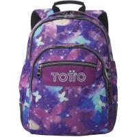 TOTTO Mochila Escolar Grande Rayol – Estampado Star Butterfly Glitter | 3 Compartimentos | Capacidad 19L | Porta PC 14” | Bolsillos Botella | Espaldar Ergonómico | Correas en S | Material Reciclado - details 0