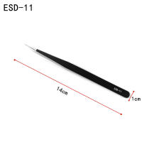 Set De 9 Pinzas De Acero Inoxidable Antiestáticas ESD Herramientas De Mantenimiento Precision Industrial Curvas Y Rectas Para Reparación - details 5