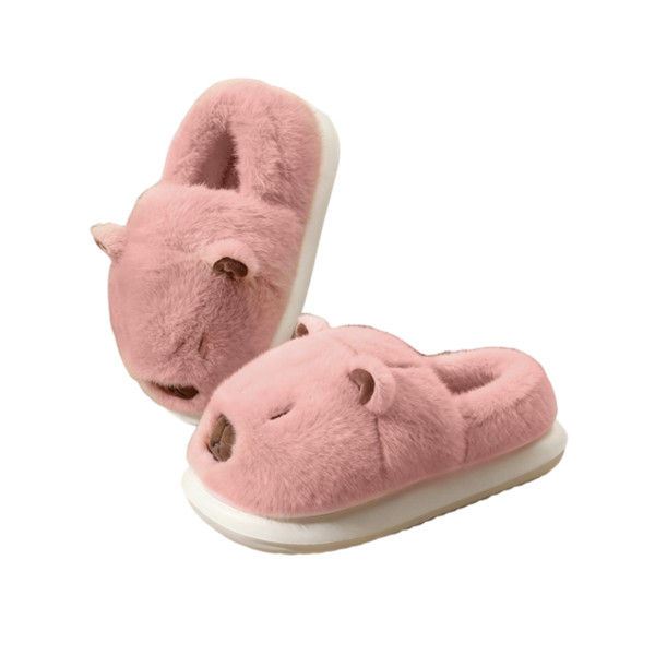 S7 STAR Pantuflas de Casa Mujer Talla 30-41,Invierno Pantuflas Antideslizantes CáLido,lindas zapatillas térmicas para el hogar,cómodas y esponjosas, Diseño de Kapybara Animal a la Moda
