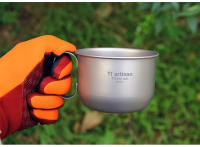 Taza De Café De Titanio Tiartisan 500ml Portátil Y Ligera Para Camping Y Exteriores Con Tapa Posibilidad De Contener Agua Hervida - details 3