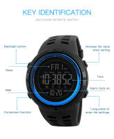 Reloj Deportivo De Moda SKMEI Para Hombres Multifuncional Resistente Al Agua 5Bar Reloj Digital Con Alarma Cronógrafo Pantalla LED - details 5