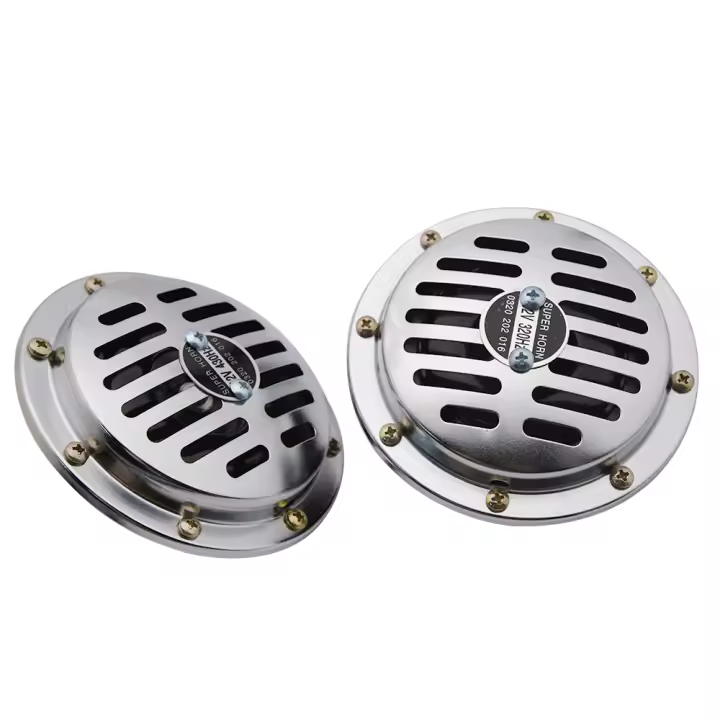Bocina Eléctrica AD 12V De Color Cromo De Aluminio Para Coches Camiones Y Motocicletas Accesorios Con Sonido Super Fuerte - 1