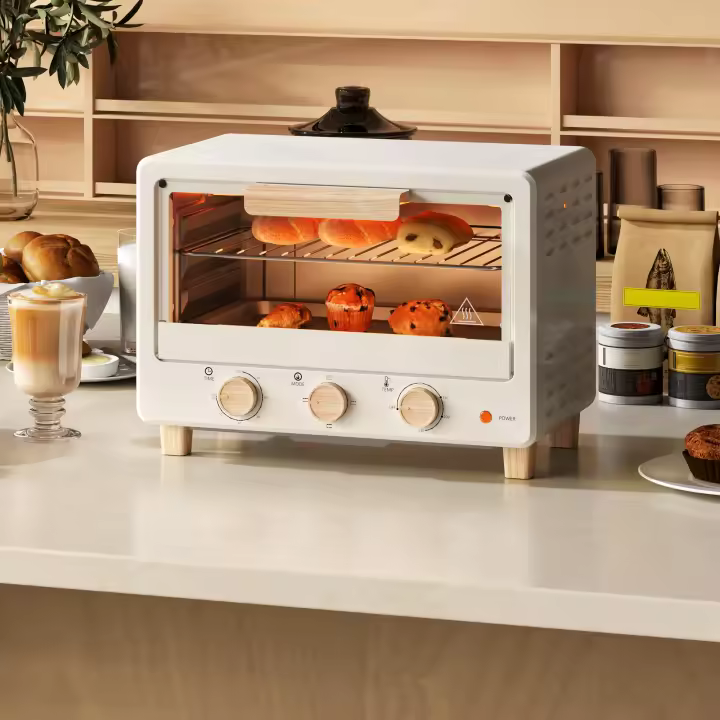 HOMCOM Horno Eléctrico de Sobremesa Horno Sobremesa de 16L 1400W Horno Eléctrico con Puerta de Vidrio Temporizador y Temperatura Ajustables hasta 230℃ Crema - 1