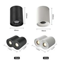 Lámpara De Techo Redonda LED Surface Mounted GU10 Doble Cabeza Para Decoración Del Hogar Spot Light Rotable a 30 Grados Material Aluminio - details 1