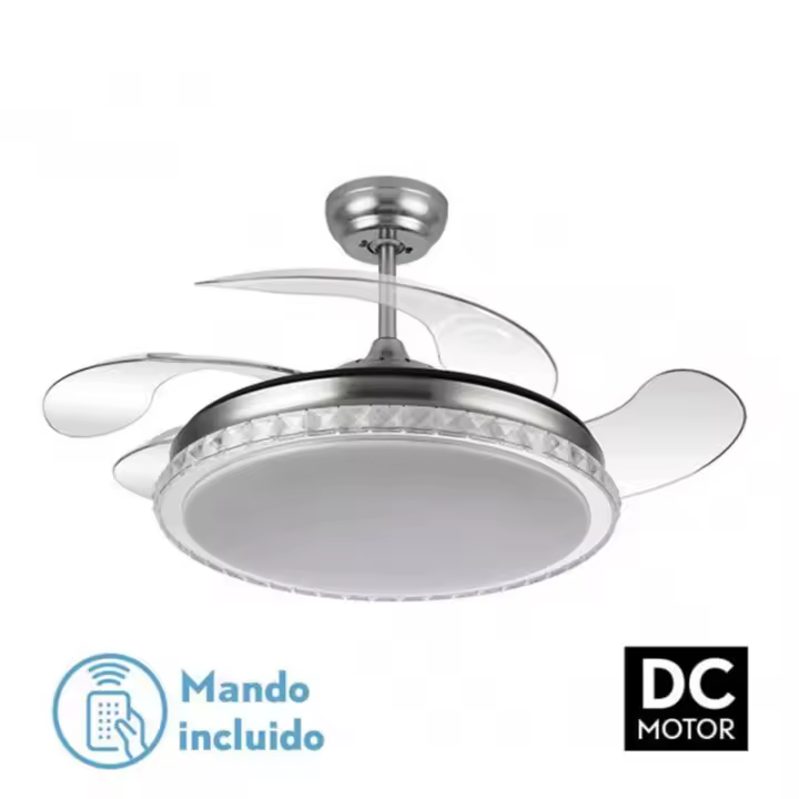 Ventilador de Techo FABRILAMP Biliku 72W Níquel 4 Aspas - 1