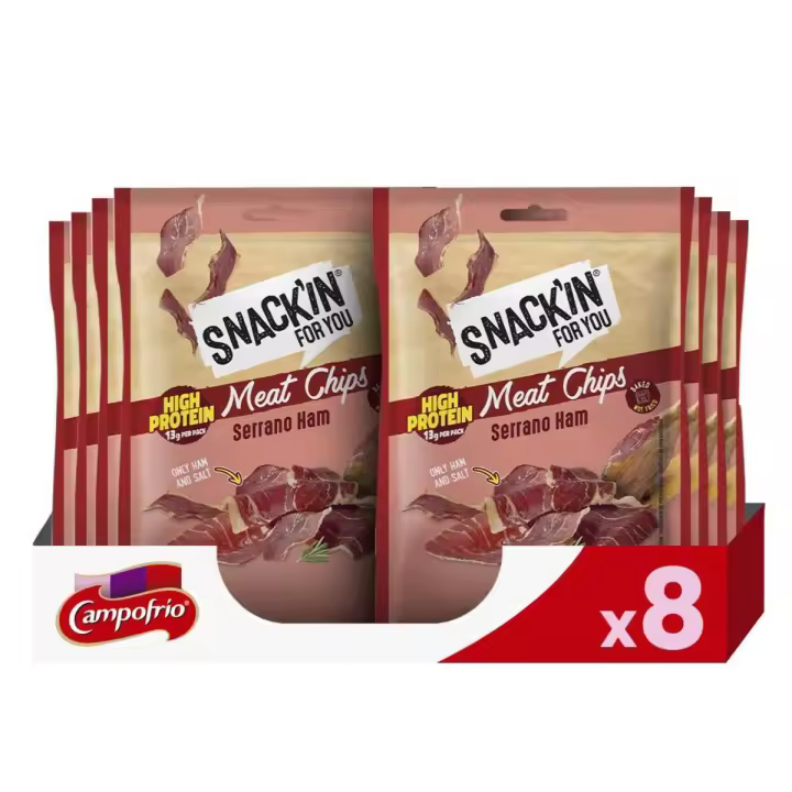 Campofrío|Pack de 8 Bolsas Chips de Jamón Serrano - Snackin For You, Crujientes y Elaborados con Ingredientes de Alta Calidad - 1
