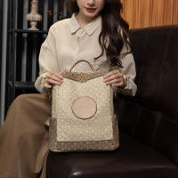 Nueva Mochila Retro Para Mujer Con Diseño De Impresión Gran Capacidad De Almacenamiento Para Viajes Material PU De Alta Calidad Bolsa Escolar Con Manijas Suaves Y Correas De Hombro - details 7