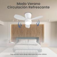 Ventilador de techo con Luz LED Blanca 62 cm | Motor DC Silencioso 3 lordades | 3 temperaturas de Luz (3000K/4000K/6500K) Regulable | Remote Control y temporizador - details 1