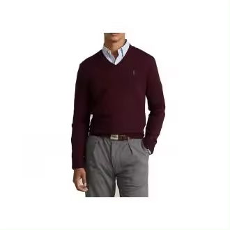 Polo Ralph Lauren - Jersey Polo Ralph Lauren 710876848-010 - Burdeos - Cuello V - 100% Algodón - 1
