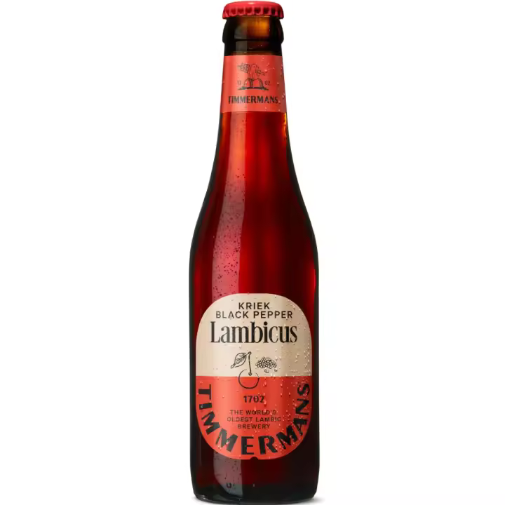 6 uds x Timmermans Kriek Black Pepper 25Cl cerveza Belga tipo lambic con cereza - 1