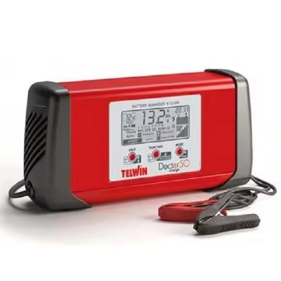 AS807598  TELWIN Cargador de baterías electrónico multifunción. Tensión de red: 230 V Potencia: 600 W Tensión de carga: 6/12/24 V Corriente de carga:45/45/23 A Capacidad nominal 10/600 Ah Corriente arranque: 40 (boost)/ 70 (start). - 1