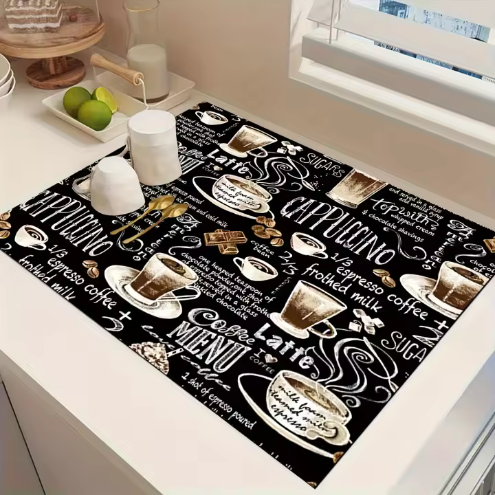 VIKAMA Série De Café Tapete De Cocina Absorbente Secado Rápido Tapete De Bar Insulación Máquina De Café Tapete De Drenaje - 1