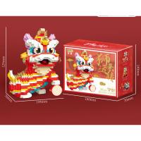 Juguete Creativo De Danza Del León Chino Ornamentos De Bloques Constructivos Pequeños Para Adultos Juguete De Artesanía - details 8
