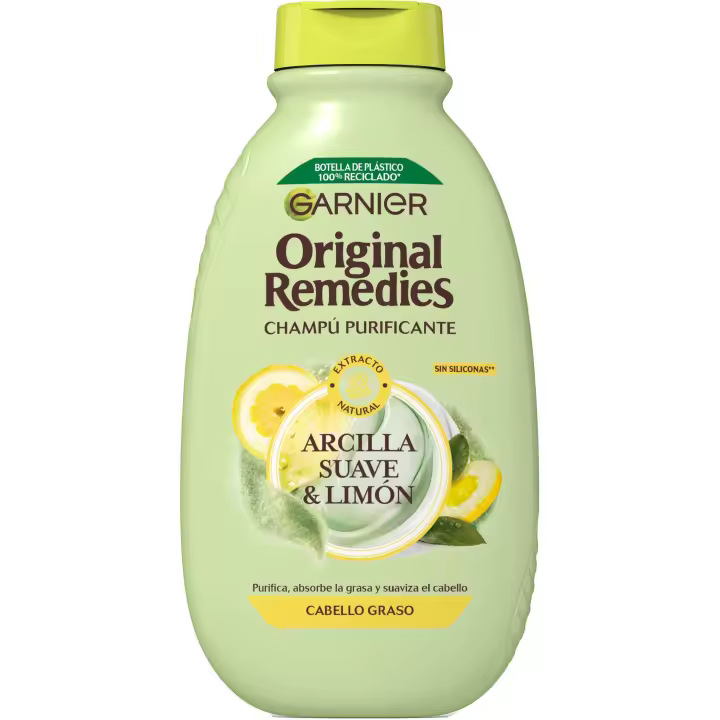 Garnier | Original Remedies Arcilla Suave y Limón Champú Purificante para Pelo Graso - 1