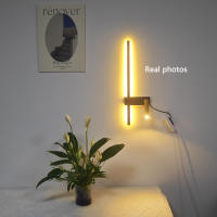 Lámpara De Pared Nórdica LED Para Iluminación Interior De Hogar TV Dormitorio Sala De Estar Pasillo Decoración Moderna Luz De Pared Sconces - details 3
