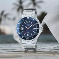 reloj de buceo hombre Casio MTD-1053D-2A dial azul correa acero 200m water resist - details 3