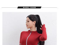 Chaqueta Deportiva De Mujer Con Cierre De Cremallera Y Flecos Secado Rápido Sudadera Para Ejercicio Estilo Slim O-Neck - details 5