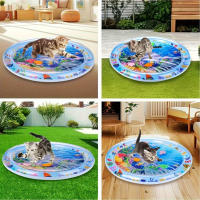 Tapete Interactivo Para Gatos Splash-Proof Con Diseño De Pez Flotante Juguete De Agua Para Alivio Sensorial Y Diversion Interior - details 3