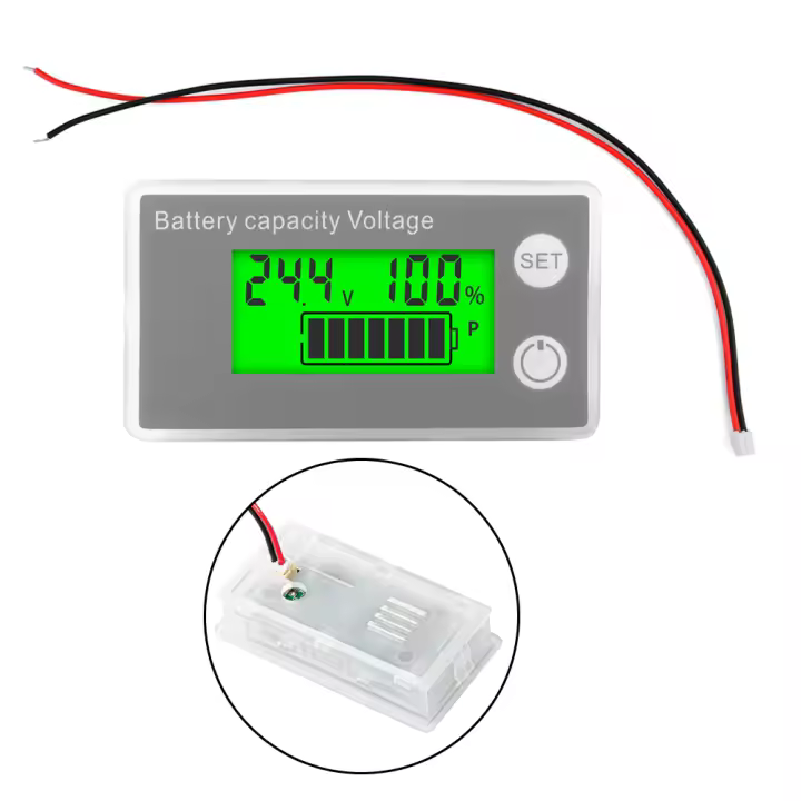 Medidor De Corriente Digital LCD DC8-100V Indicador De Capacidad De Batería 12V 24V 48V 72V Voltímetro Para Células De Litio LiFePO4 Y Ácido Plomo - 1