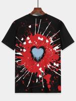 Camiseta De Niño Con Diseño De Corazón Romántico Para San Valentín Camisetas De Verano Para Niños Microfibra Estilo Inglés - details 3