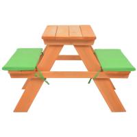 vidaXL Mesa de pícnic para niños con bancos madera abeto 89x79x50 cm - details 1