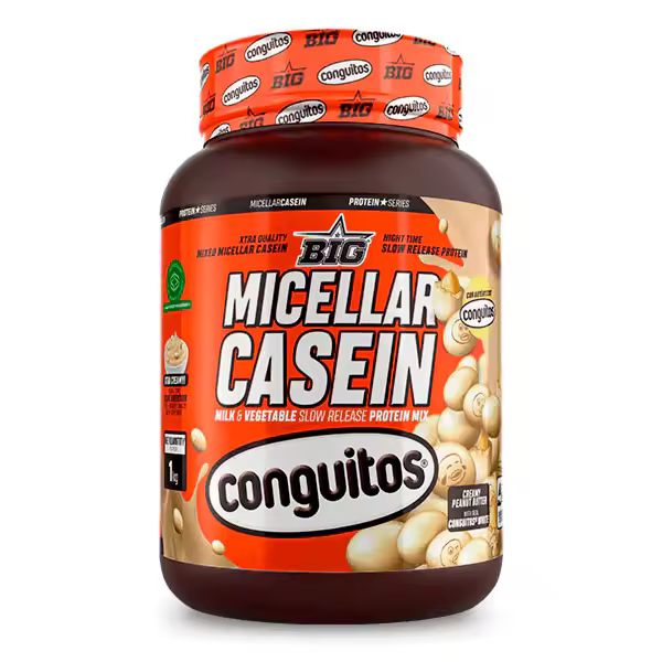 MICELLAR CASEIN CONGUITOS (1KG)  CHOCOLATE BLANCO - Big  + mix regalo  Baja en grasas  Alta calidad  Deliciosa  Nutritiva - 1