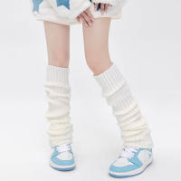 Calentadores De Piernas De Invierno Para Mujer Calcetines Largos Tejidos a Mano Cubierta De Pie Diseño Sólido Material Acrílico - details 0