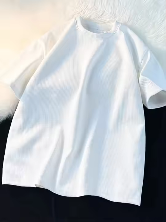 Camiseta Hombre Waffle Crew Neck Casual Verano Talla Grande Media Manga Cuello Redondo Top Moda Calle Principal Transpirable - 1