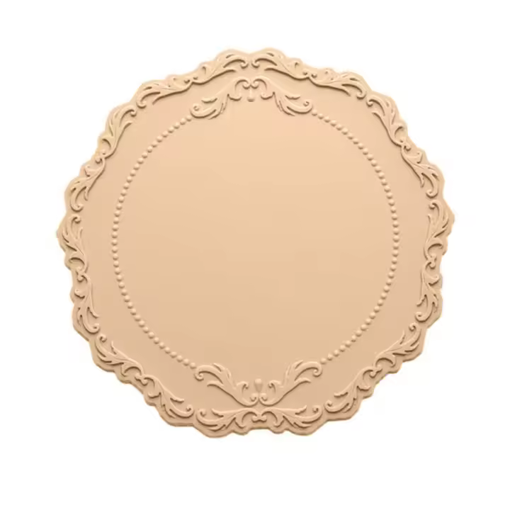 2pcs Tapetes De Silicona Con Encaje No Esmerilados Redondos Para Mesa Antideslizantes Decorativos Accesorios De Cocina - 1
