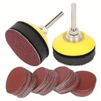 Kit De Discos De Arena De 2 Pulgadas 50-100pcs Para Taladro Herramientas Rotativas Con Placa De Apoyo Incluye Papel De Piedra De 60-2000 - details 4