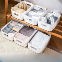 Cesta De Almacenamiento Rectangular Tres Tamaños Caja De Almacenamiento Portátil Adecuada Para Cocina Dormitorio Oficina Material Ecológico Plástico PP - details 5
