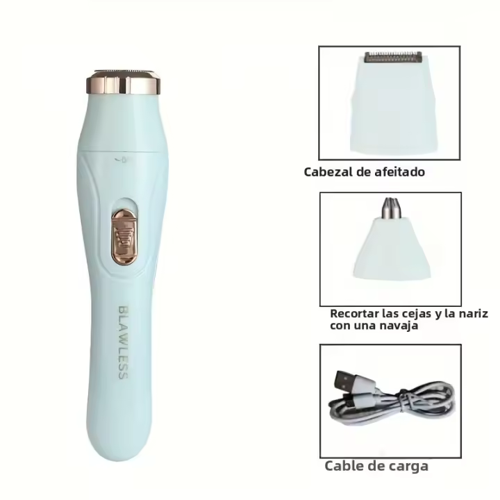 Afeitadora Eléctrica Para Mujer Con Trimmer De Nariz Y Cejas Rascador De Aliento Set De Tres En Uno Remover De Pelo En La Línea Bikini Y Area Pública - 1