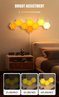Lámpara De Pared Hexagonal Inteligente RGB Luz Nocturna Cambiante Para Ambiente DIY Forma Música Rítmica Control APP Para Game Room Dormitorio - details 7