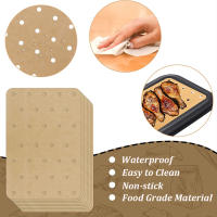 100Pcs Papel De Fritura Para Air Fryer Desechable Antideslizante Para Hornear Microondas Barbacoa Horno Papel De Almohadilla Ecológico - details 1