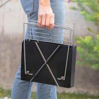 Mini Barbacoa Portátil de Carbón , Plegable, Ideal para Camping y Sobremesa, Fácil de Usar y Limpiar, Para 2 Comensales, Negro, Acero Inoxidable - details 3