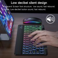 Teclado Bluetooth Con Iluminación Retroiluminada Y Ratón Para iPad Compatibles Con iOS Android Windows Recargables Para Dispositivos De 10 Pulgadas - details 8