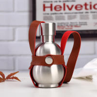 Botella De Vino Portátil De Acero Inoxidable 304 Flasque Ruso En Forma De Calabaza Con Funda Para Copa Ideal Para Actividades Al Aire Libre Y Deportes - details 1