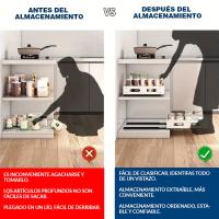 JUPPLIES - Cajones Extraibles Para Cocina de Tamaño Ajustable - Organizador de Cocina Telescopico Multiusos - Almacenamiento para Armarios de Cocina en Cajon Extraible - details 3
