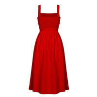 Vestido Midi Vintage Para Mujer Sin Mangas Floral Sólido A-Line Swing Casual De Verano Con Aros Vestido Midi De Flores Sólidas Para Mujer - details 5