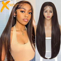 Pelucas Sintéticas De Encaje Frontal X-TRESS Para Mujer Color Negro Textura Larga Recta Densidad 150% Uso Diario Capa Promedio - details 1